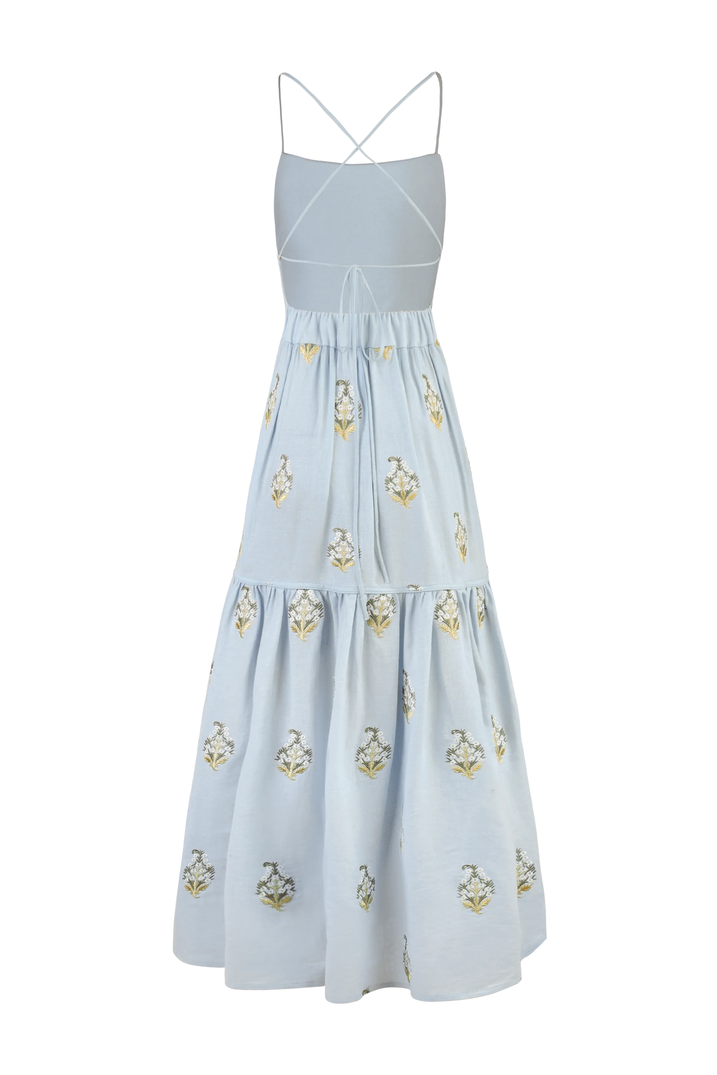 Sarv Maxi Dress - Baby Blue & White - Image 13