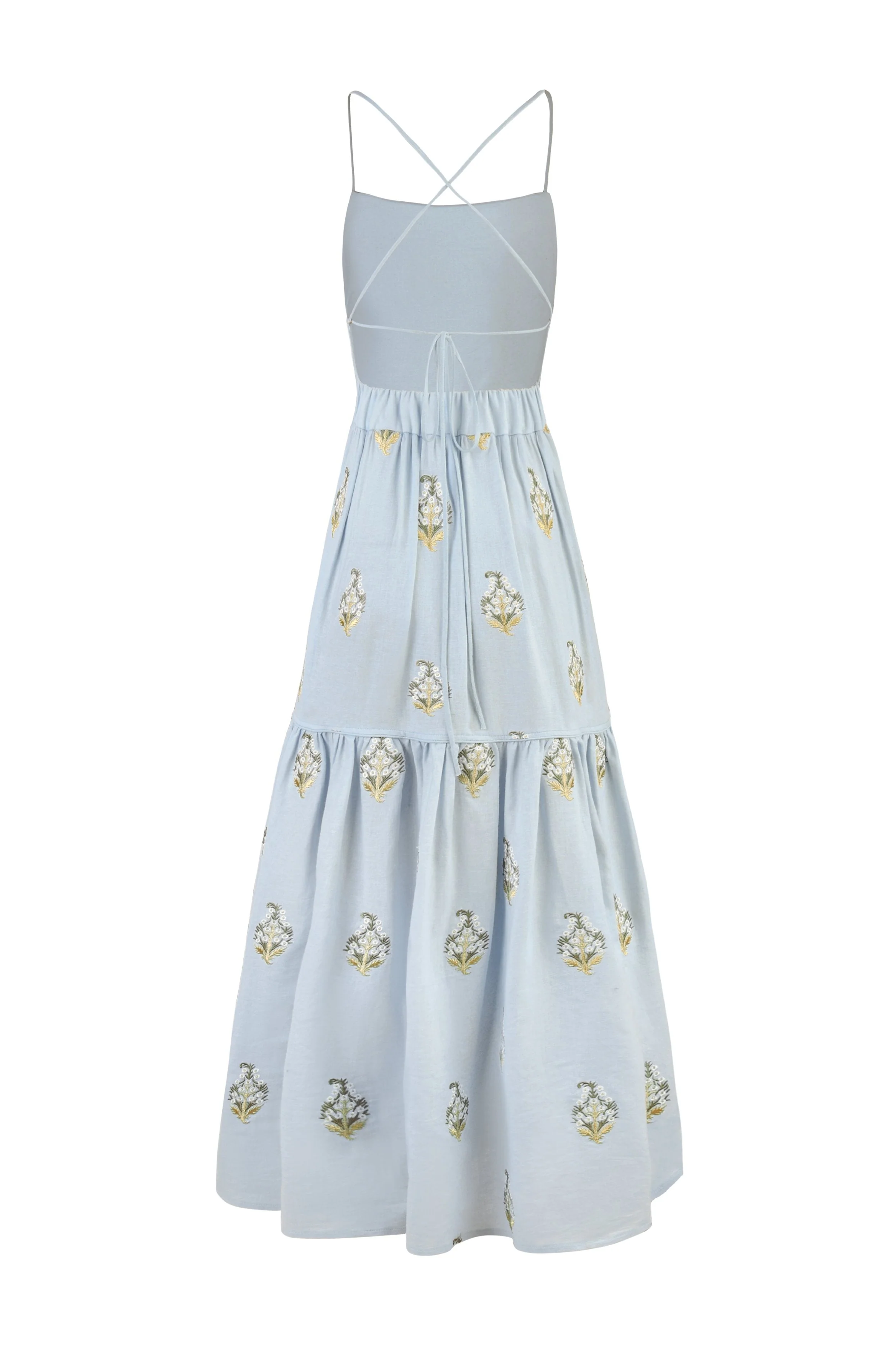 Sarv Maxi Dress - Baby Blue & White - Image 16