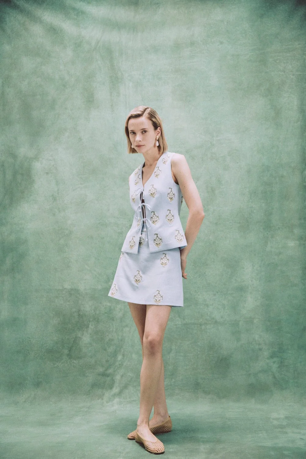 Sarv Mini Skirt - Blue & White - Image 5