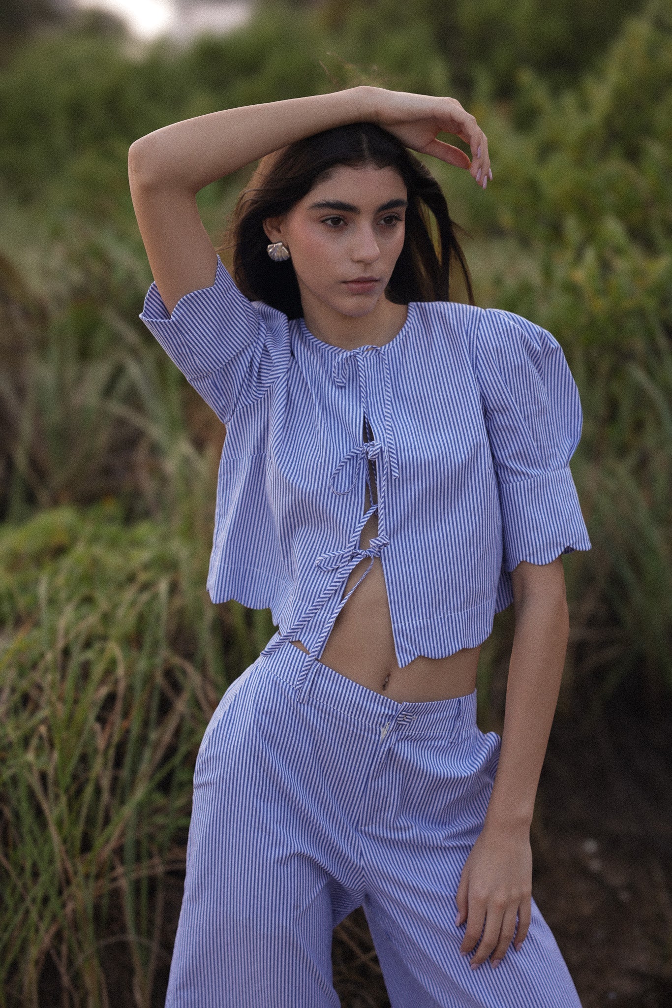Scalloped Top Blue Stripe - Image 10