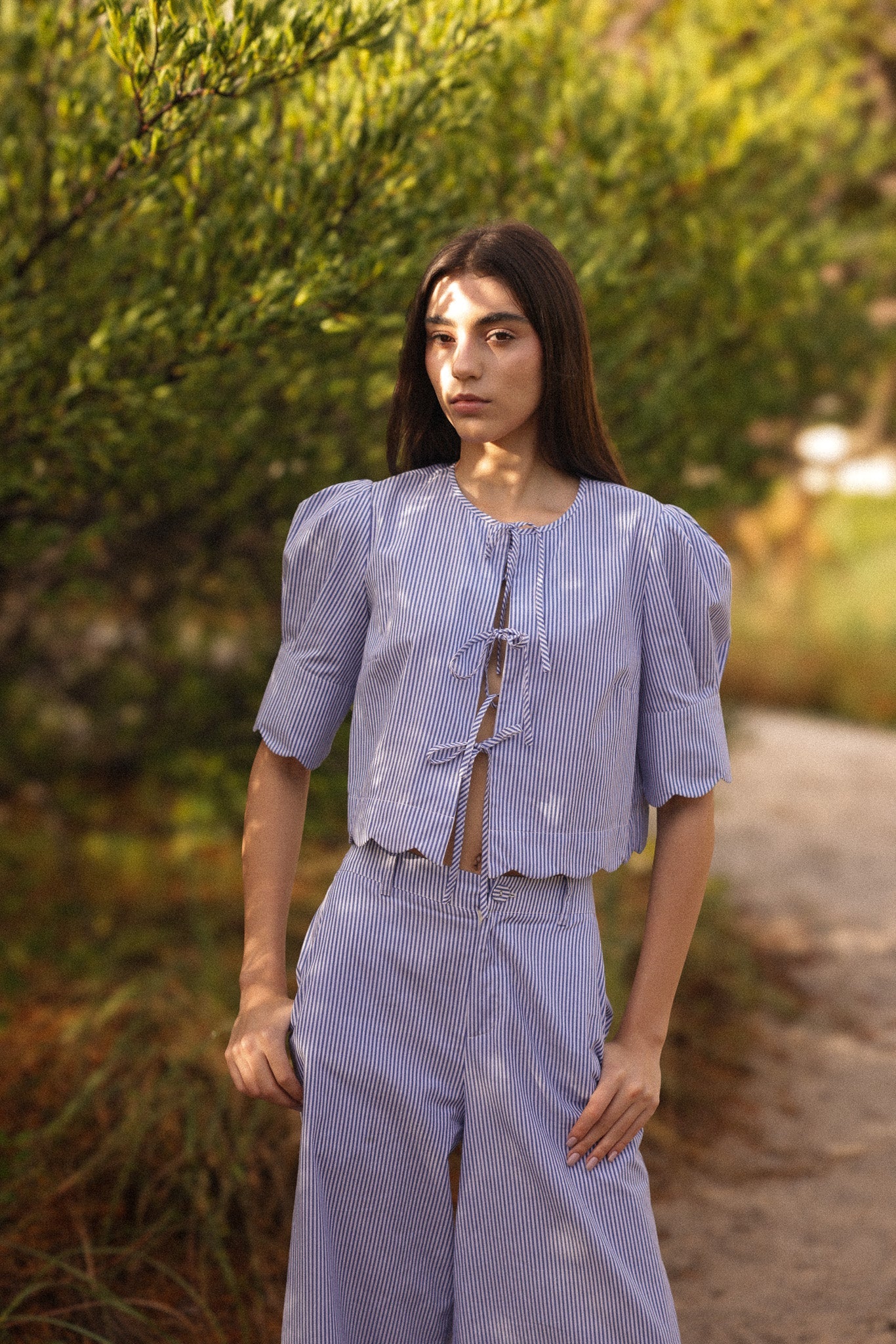 Scalloped Top Blue Stripe - Image 4