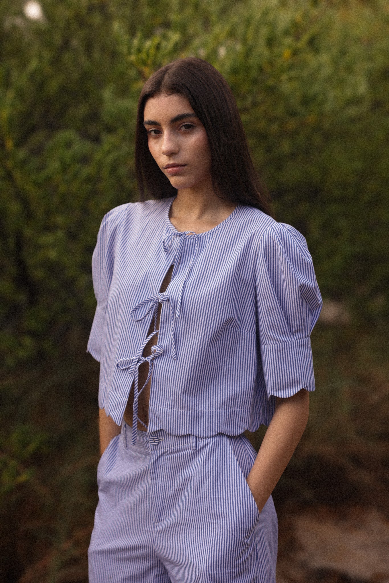 Scalloped Top Blue Stripe - Image 5
