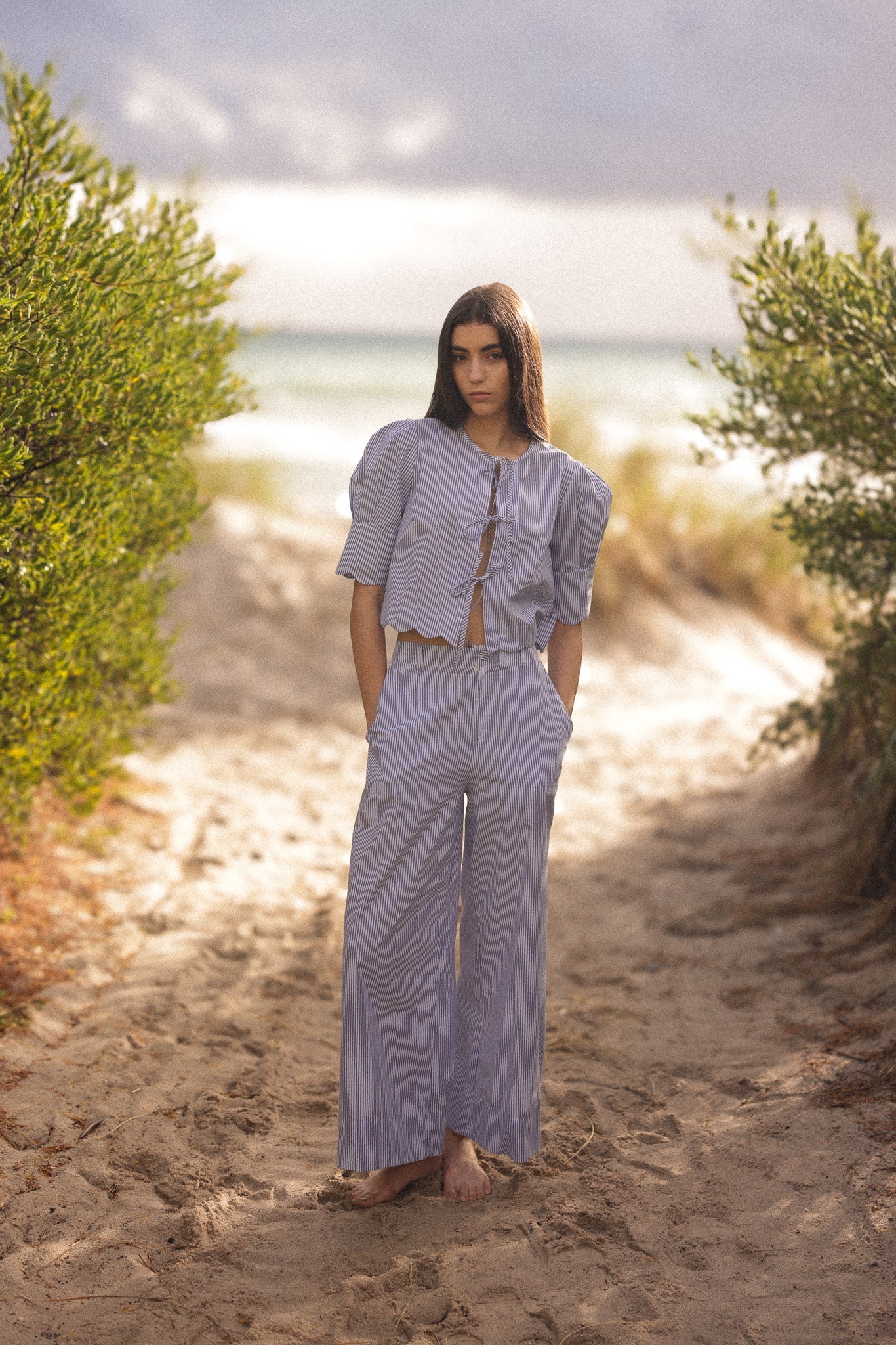 Scalloped Top Blue Stripe - Image 7