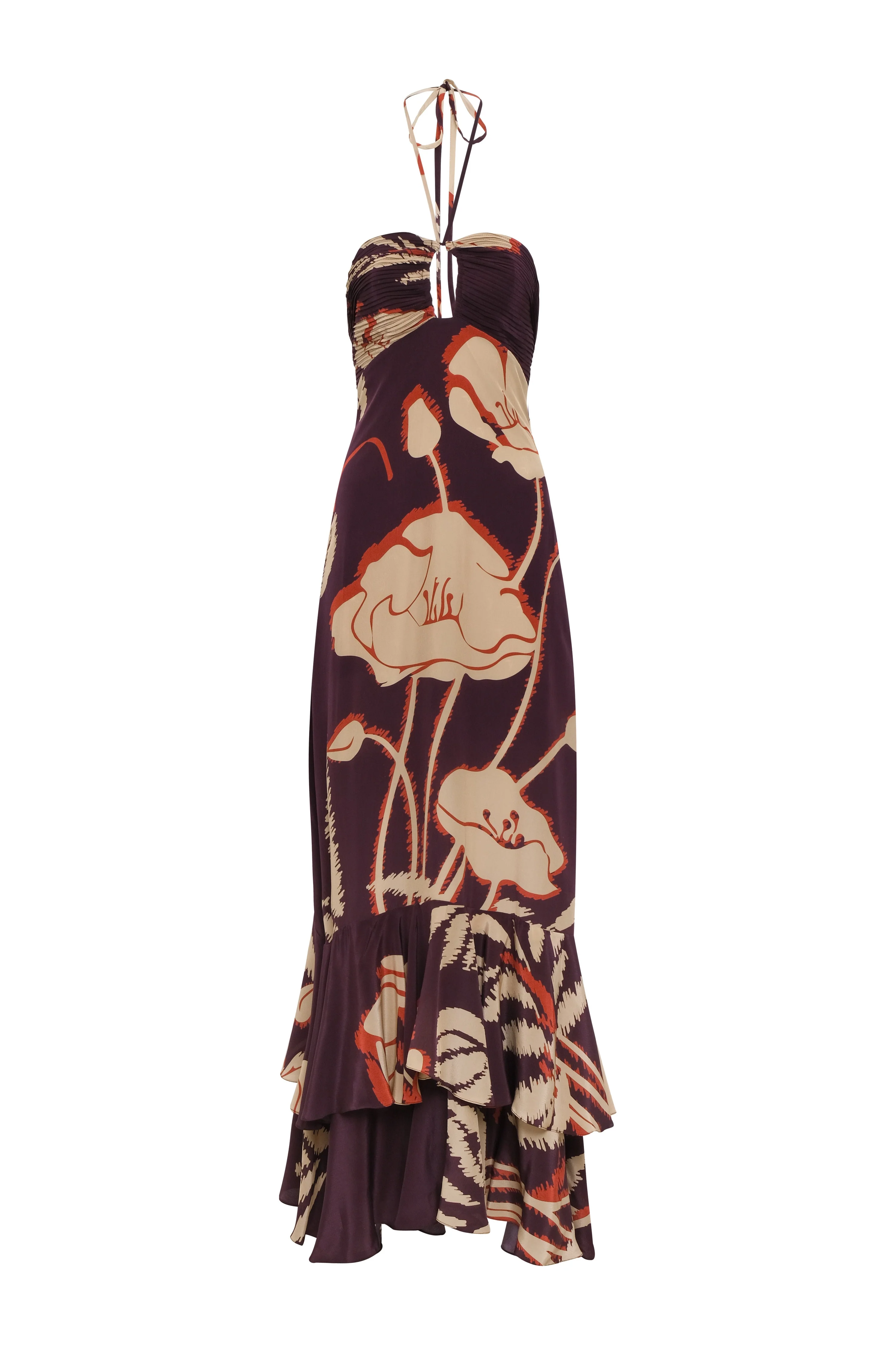 Sevillana Crepe Chine Dress / Purple Gladiolos - Image 6
