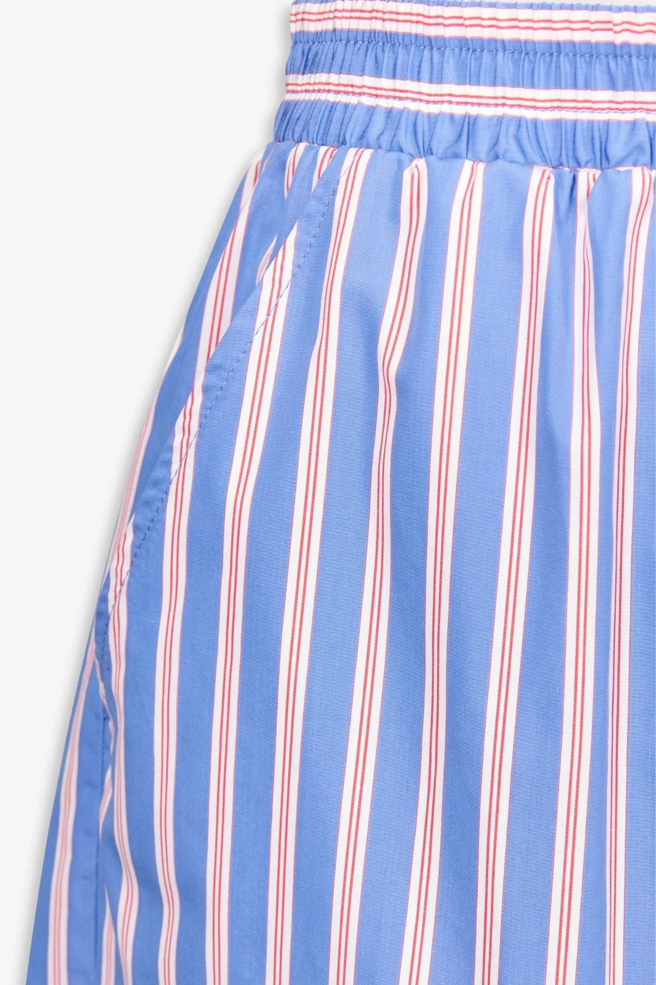 Striped Pleated Cotton Shorts - Image 3