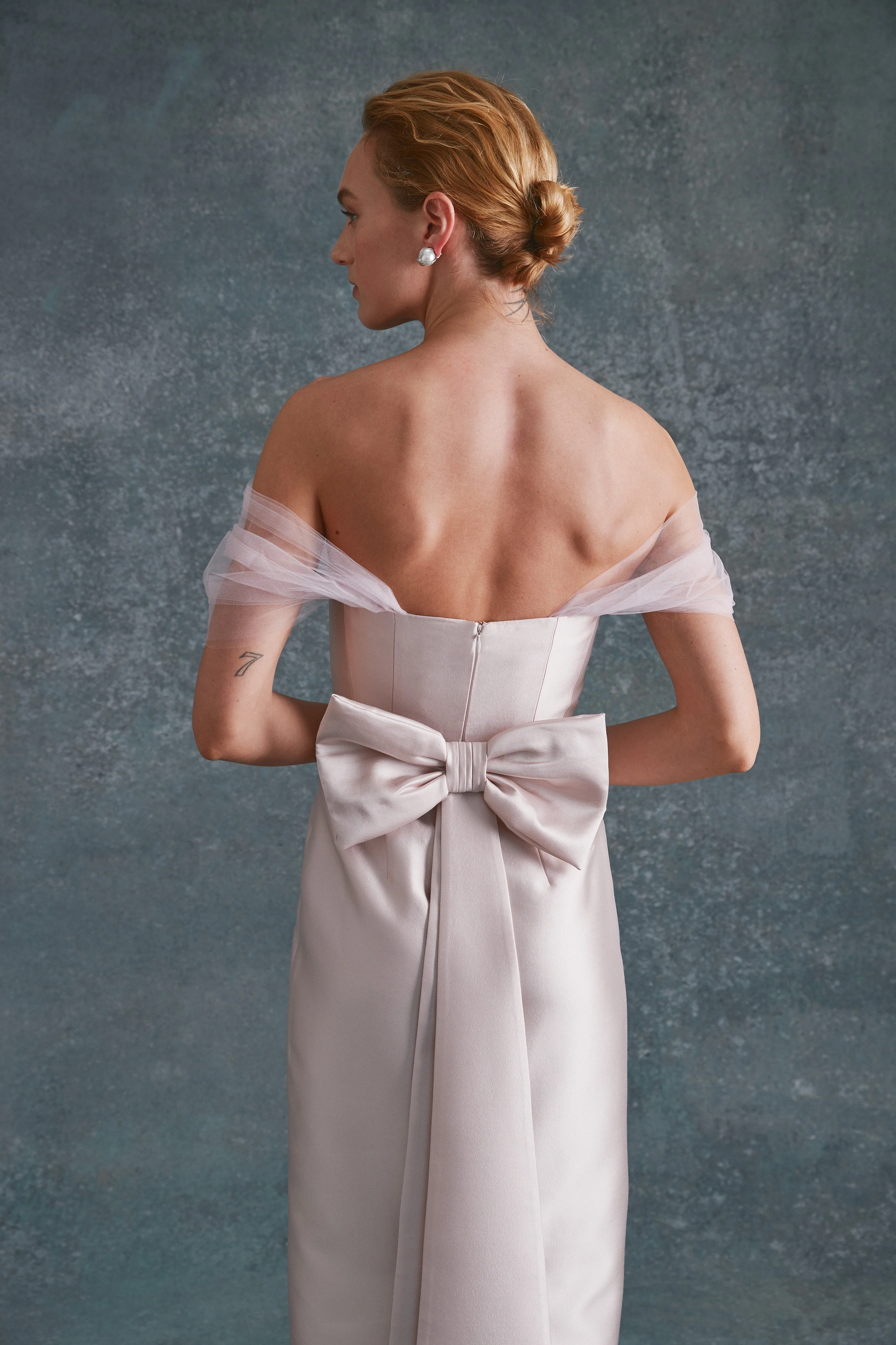Sylvie Dress in Ballet Pink Silk Wool - Image 6