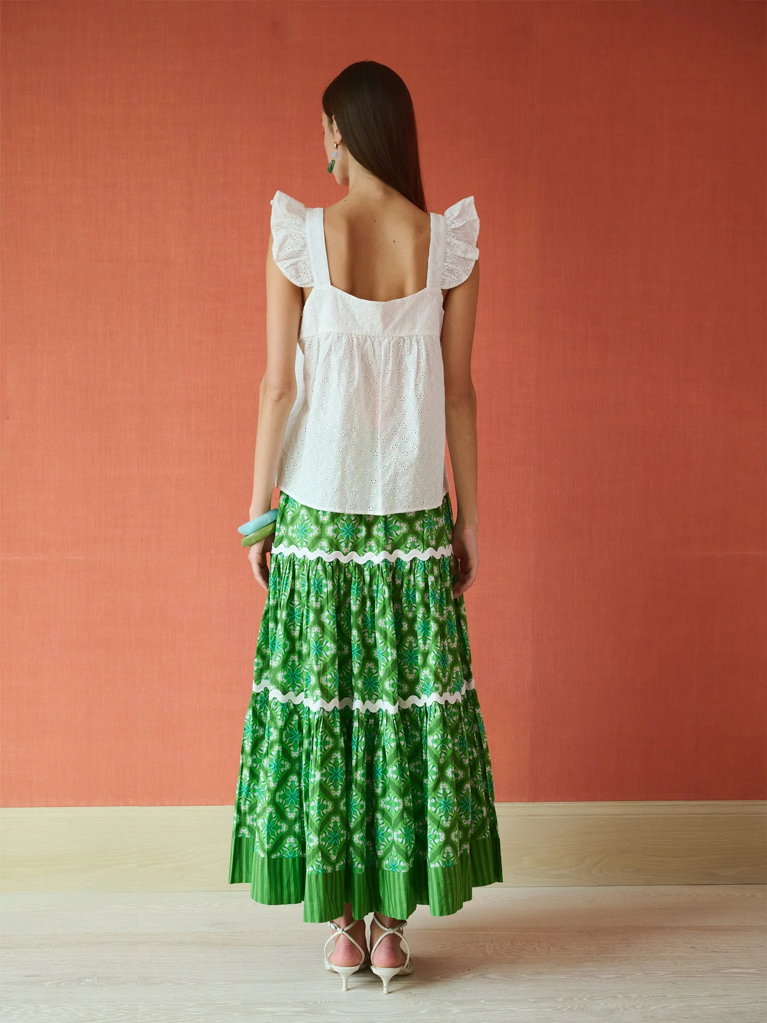 Tiered Maxi Skirt - Lily Pond - Image 16