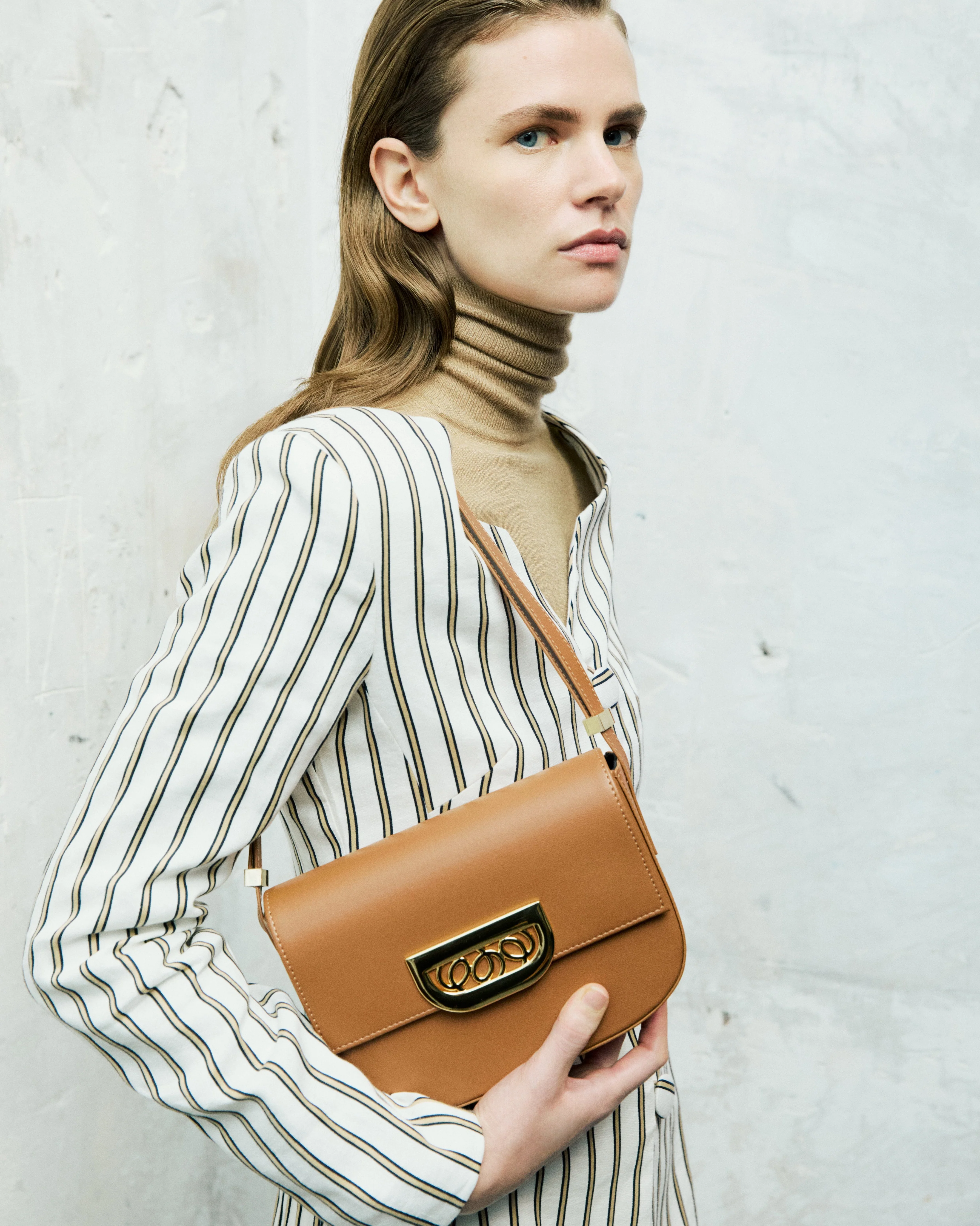 WHITE and BROWN Striped Blouse - Image 8