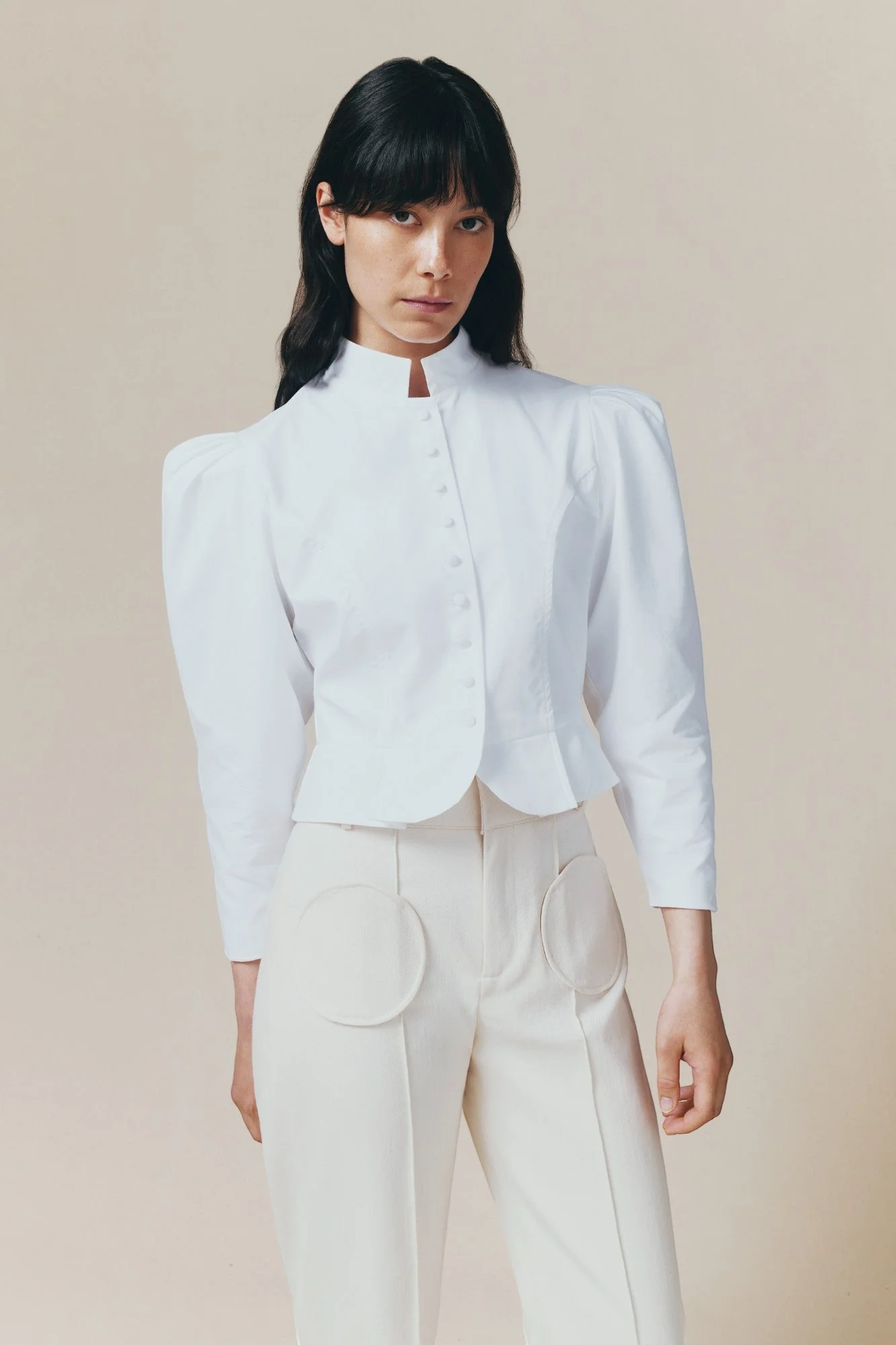 WHITE Popelin Puff Sleeve Shirt - Image 5